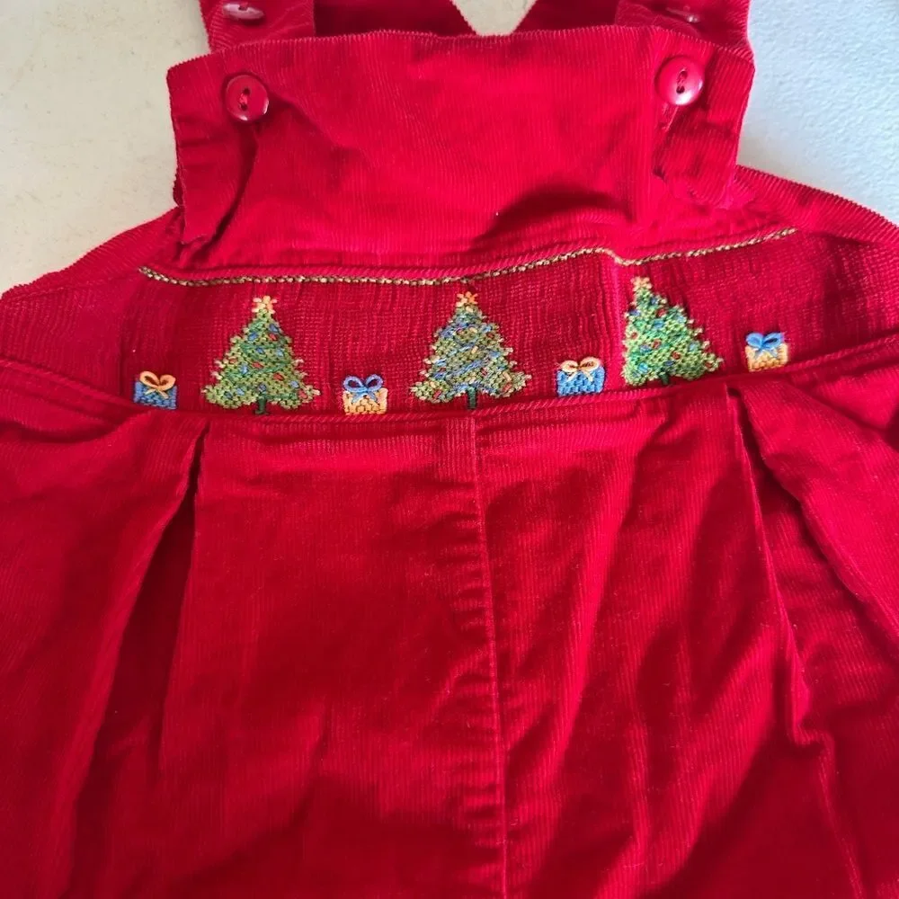 bebe Red Kids Overalls with Embroidery